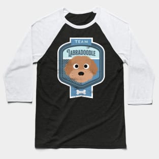 Team Labradoodle - Distressed Labradoodle Beer Label Design Baseball T-Shirt